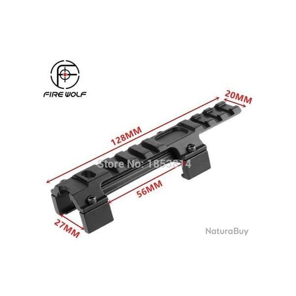 Support De Lunette Picatinny 14 Cm - 13 Slots - Alliage D'aluminium Noir - Pour Viseur, Lunette De Tir