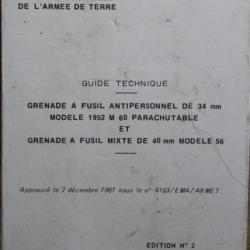 Guide technique de Grenade à fusil antipersonnel de 34 mm Mle 1952 et 40 mm Mle 56
