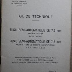 Guide technique fusil semi-automatique de 7.5 mm Mle 49-56