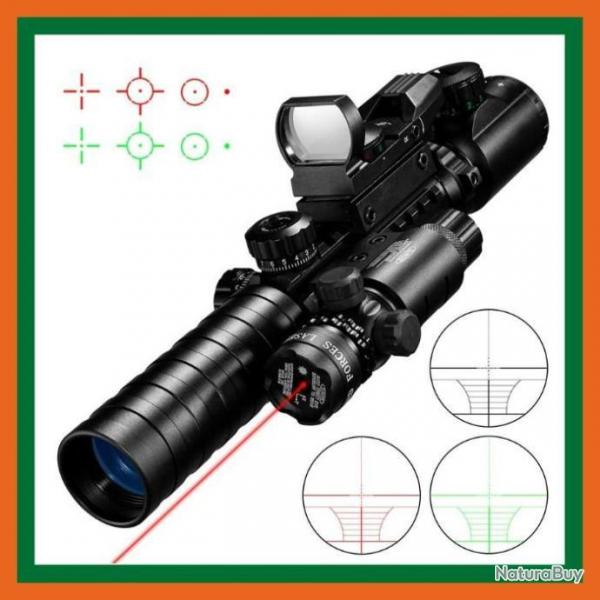 Lunette de vise avec point rouge et vert 3-9X32 - 4 rticules - 11 ou 20mm Livraison gratuite