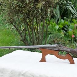Fusil de chasse juxtaposé à chien externes percussion centrale CAT D calibre 16 type lefaucheux