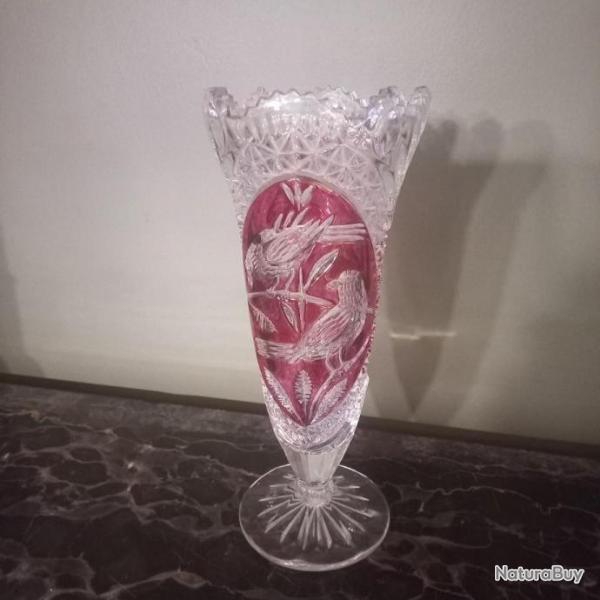 Trs jolie Vase bohme en Cristal taill  de  HOFBAUER Elisabeth htte