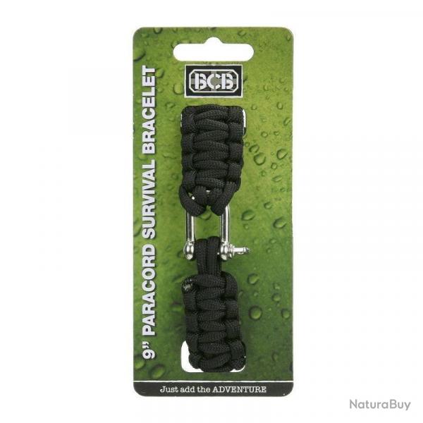 Bracelet paracorde avec manille métal BCB noir