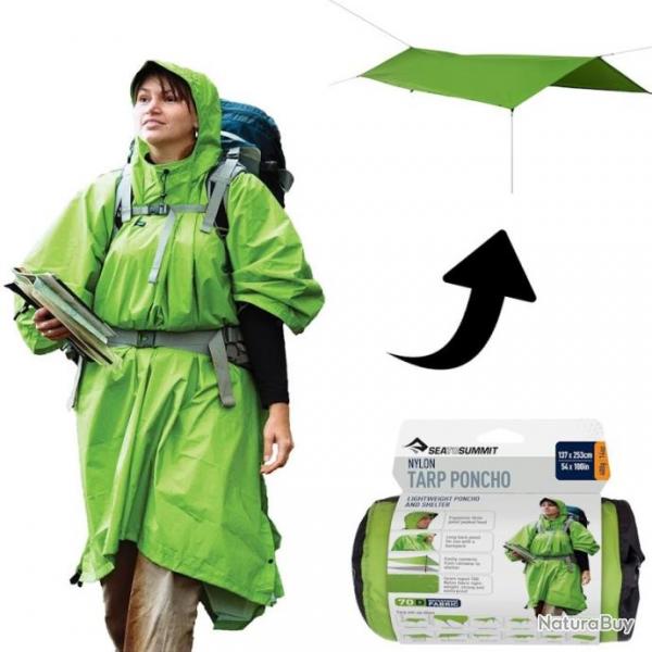 Poncho Tarp Sea to Summit Nylon vert