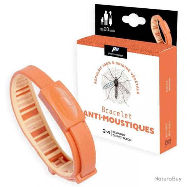 Bracelet anti-moustiques Pharmavoyage orange