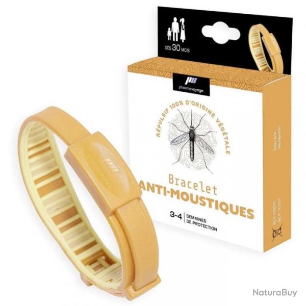 Bracelet anti-moustiques Pharmavoyage beige