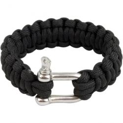 Bracelet paracorde Highlander Paracord D-Ring noir à boucle métal