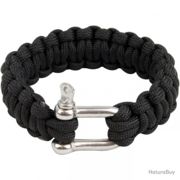 Bracelet paracorde Highlander Paracord D-Ring noir  boucle mtal