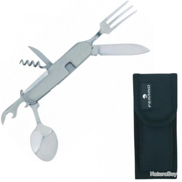 Couvert camping Ferrino Pocket Knife With Cutlery Set inox