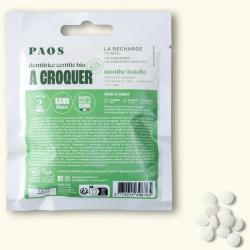 Dentifrice certifié bio à croquer à la menthe fraîche PAOS