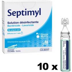 Solution désinfectante Chlorhexidine aqueuse Septimyl (10 doses)