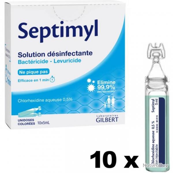 Solution dsinfectante Chlorhexidine aqueuse Septimyl (10 doses)