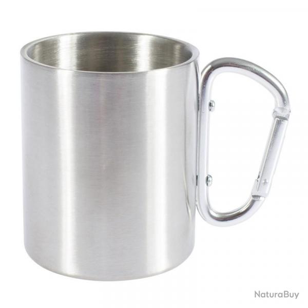 Tasse inox avec poigne mousqueton CAO 0,3L double paroi