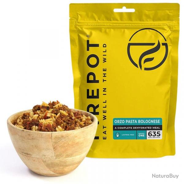 Repas dshydrat Firepot Ptes Orzo  la bolognaise