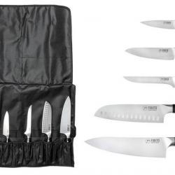 Trousse de 5 couteaux de cuisine "Ébène X50" [Fukito]
