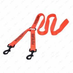 Laisse + coupleur PISTEURS Orange 1.2 Mêtres
