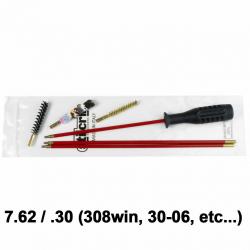 Kit nettoyage carabine 3 brins + 3 écouvillons cal.7.62 / .30 (308win, 30-06, etc...)