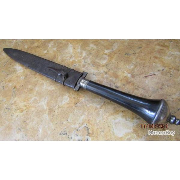 long stylet dague vertu couteau de dfense style orientale Napolon argent 1 Empire XIX 19siecle