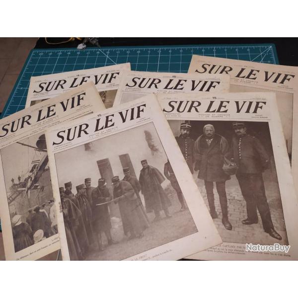 LOT DES 6 PREMIERS NUMEROS DE "SUR LE VIF" 1914. 14/18 . ww1