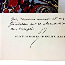 Guerre 14/18. Raymond Poincaré. Les Tranchées + carte de visite du Président