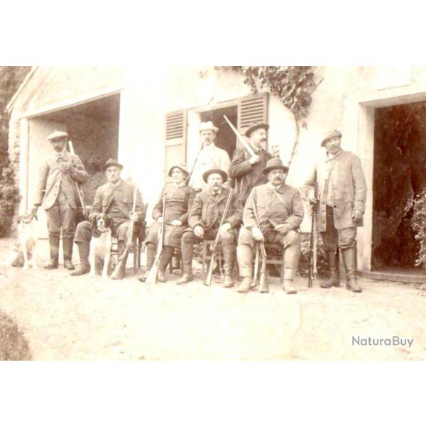 Photo Goupe de chasseurs Circa 1910 ( rare ) 120x85 tbe