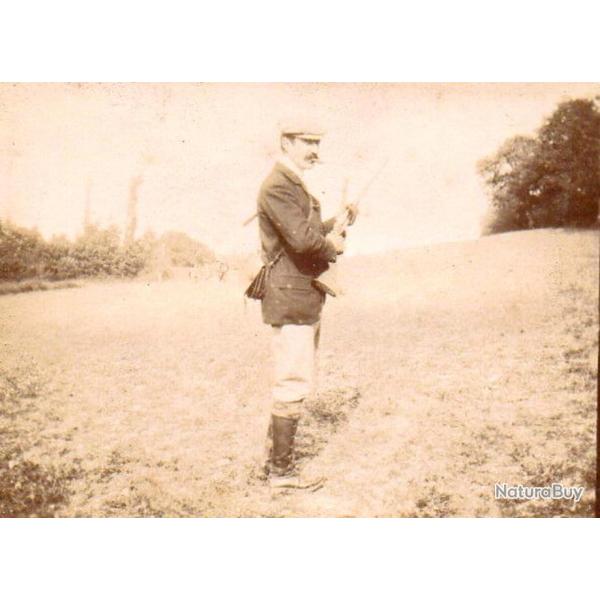 14/ PHOTO CHASSE vers 1880/1900 / chasseur au fusil