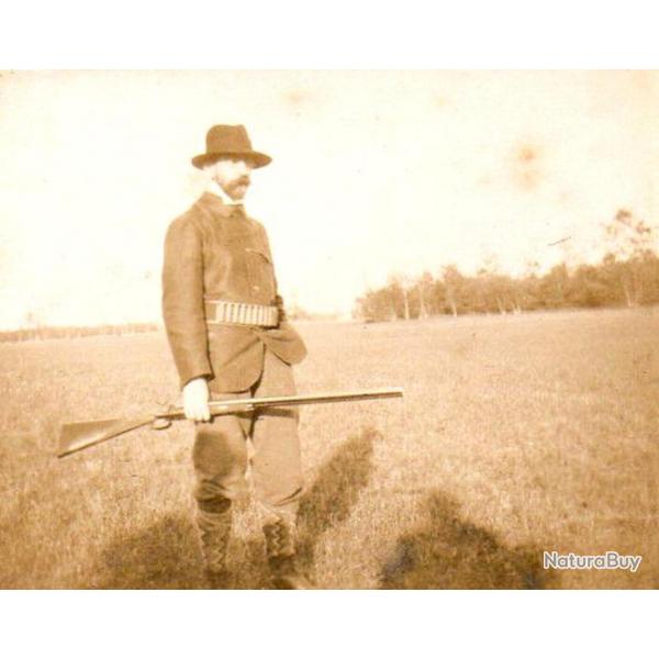 27/ PHOTO CHASSE vers 1880/1900 / Chasseur au fusil
