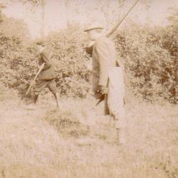19/ PHOTO CHASSE vers 1880/1900 / groupe de chasseurs en battue