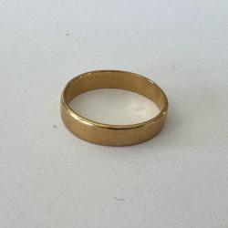 Grand et large anneau or jaune 18 carats - taille 63 - bague - alliance