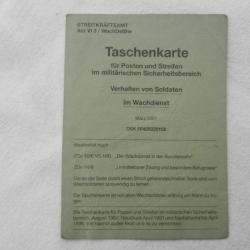 Taschenkarte -  guide de poche  militaire allemand pour patrouiller