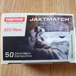 .223 rem cartouches marque Norma jaktmatch fmj 55gr - bte 50