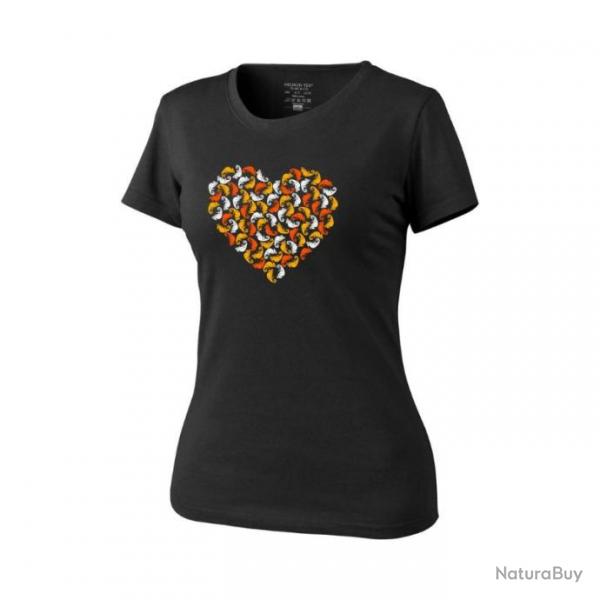 T-shirt femme Chamelon Heart S Noir