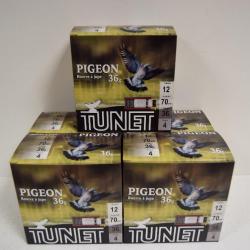 Lot de cartouches Tunet pigeon plomb n°4 - Cal.12/70 36g BJ x5 boites