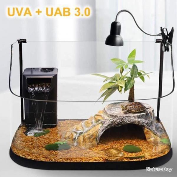 Lampe Chauffante Tortue Reptiles et amphibiens Minuterie 25W 50W - UVA UVB 360 aquarium