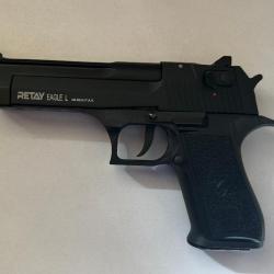 Pistolet RETAY EAGLE L Noir 9mm PAK ( type DESERT EAGLE ) 100% NEUF