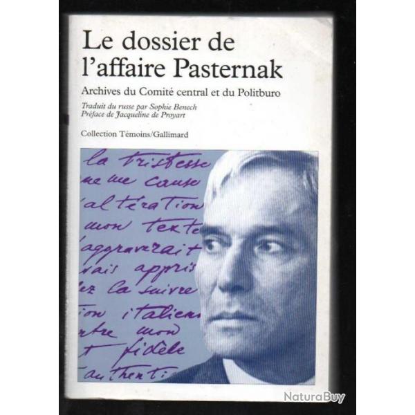 le dossier de l'affaire pasternak archives du comit central au poliburo