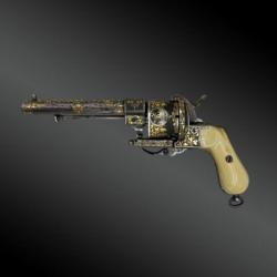 Coffret Nécessaire Revolver Grand Luxe, Par Francisco Lluch En Eibar Espagne, XIXème Siècle