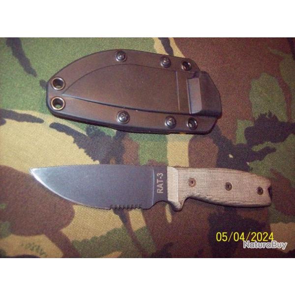 ONTARIO RAT 3 1095 SERRATED ONTARO KNIFE Co. Made In USA