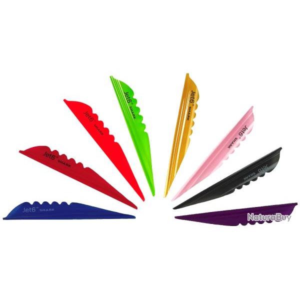 JET6 - Plumes SHARK 4" (x50) ROUGE GAUCHER (LH)