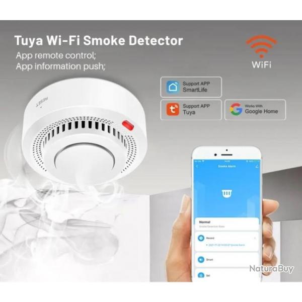 Dtecteur de fume 85db wifi intgre avec application intelligente !