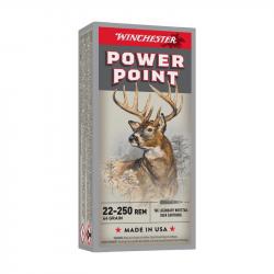 BOITE DE 20 CARTOUCHES WINCHESTER CAL.22-250Rem POWER-POINT 55GR