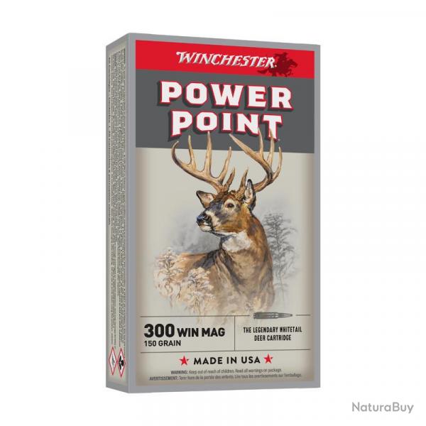 BOITE DE 20 CARTOUCHES WINCHESTER CAL.300WM POWER-POINT 150GR