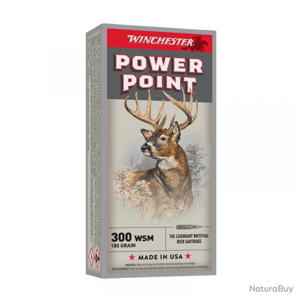 BOITE DE 20 CARTOUCHES WINCHESTER CAL.300WSM POWER-POINT 180GR