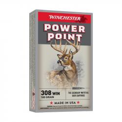 BOITE DE 20 CARTOUCHES WINCHESTER CAL.308Win POWER-POINT 180GR