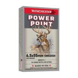 BOITE DE 20 CARTOUCHES WINCHESTER CAL.6.5X55Swd POWER-POINT 140GR