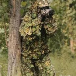 Tenue camouflage ultra légère ghillie chasse armée sniper airsoft - camouflage forêt ref:58