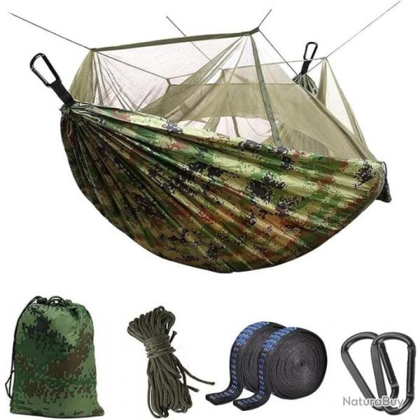 Hamac de Camping avec Moustiquaire Capacit de Charge de 300kg, (290 x 140 cm) Camouflage