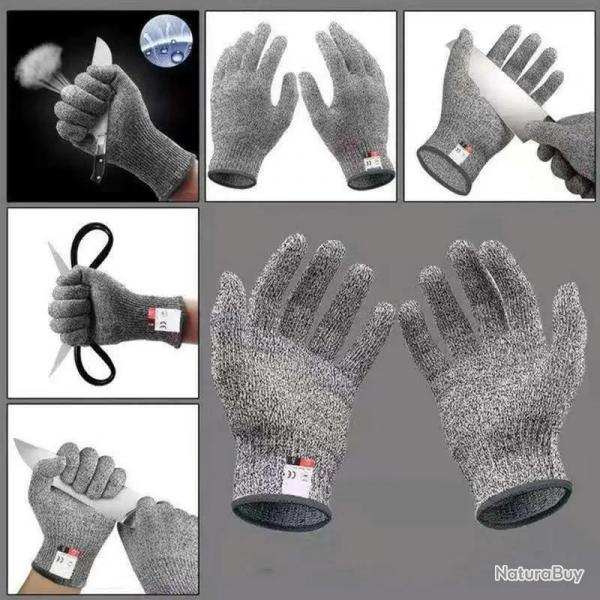 Gants de Protection Anti Coupure Cuisine Bricolage, Modele: A, Taille: M
