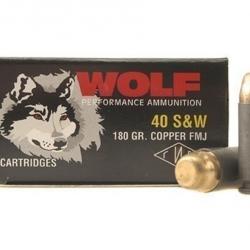 CARTOUCHES WOLF CAL. 40 S&W 180 Grs. FMJ 20 boites ( 1000 munitions )