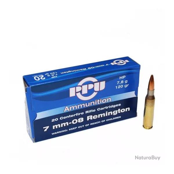 CARTOUCHES PARTIZAN CAL. 7-08 Remington 120 Grs. HP x20 1 boite ( 20 munitions)